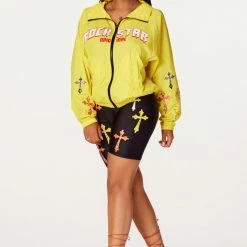 WOMENS ACTIVE SHORT SETS Brigitte 2.0 Yellow/Black Bike Short Set