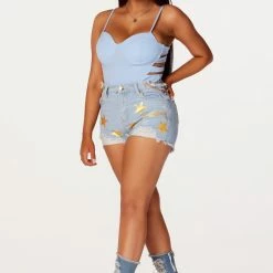 Best Sale 💯 WOMENS SHORTS Best Seller Solana Light Wash Denim Short 🔔 9 WOMENS SHORTS Best Seller Solana Light Wash Denim Short