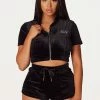 WOMENS SHORT SETS First Base Black Velvet Short Set