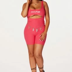 Cheap 🤩 WOMENS ROMPERS & JUMPSUITS Babe Pink Romper 🧨 9 WOMENS ROMPERS & JUMPSUITS Babe Pink Romper