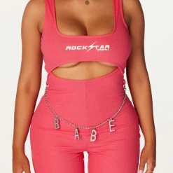 Cheap 🤩 WOMENS ROMPERS & JUMPSUITS Babe Pink Romper 🧨 12 WOMENS ROMPERS & JUMPSUITS Babe Pink Romper