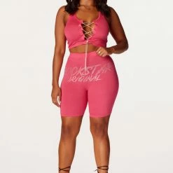 WOMENS ACTIVE SHORT SETS Ariel Fuchsia Bike Short Set