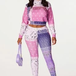 Budget ๐ฏ WOMENS TRACK SETS Nerirah Purple/Multi Bandana Print Trackset ๐ 14 WOMENS TRACK SETS Nerirah Purple/Multi Bandana Print Trackset