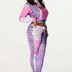 Budget ๐ฏ WOMENS TRACK SETS Nerirah Purple/Multi Bandana Print Trackset ๐ 11 WOMENS TRACK SETS Nerirah Purple/Multi Bandana Print Trackset