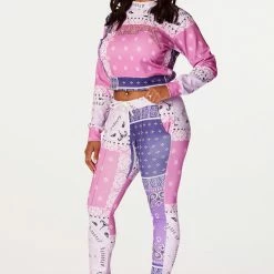 WOMENS TRACK SETS Nerirah Purple/Multi Bandana Print Trackset