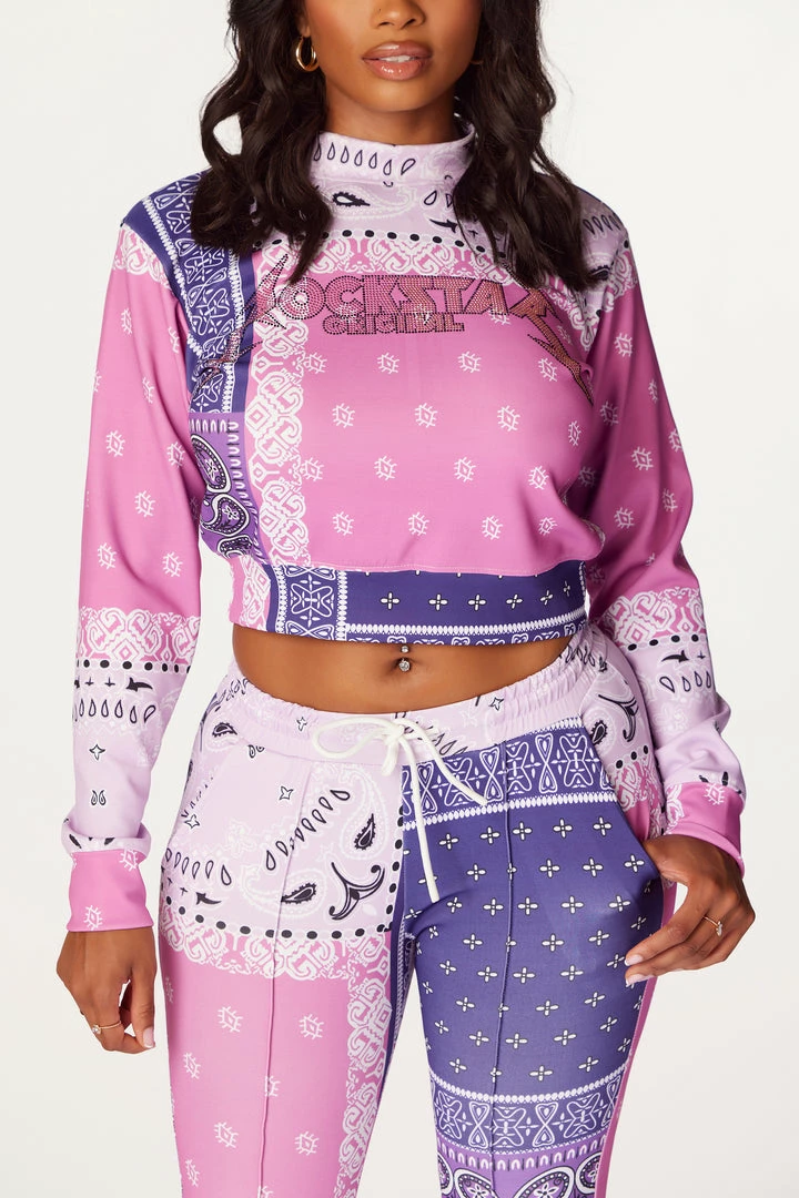 Budget ๐ฏ WOMENS TRACK SETS Nerirah Purple/Multi Bandana Print Trackset ๐ 6 WOMENS TRACK SETS Nerirah Purple/Multi Bandana Print Trackset