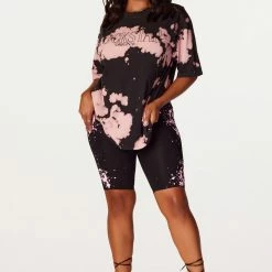 WOMENS ACTIVE SHORT SETS Emmie Black Bike Short Set