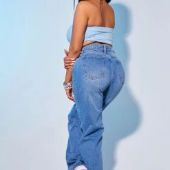 Deals 🔔 WOMENS TOPS VARSITY TUBE TOP-BABY BLUE 🥰 9 WOMENS TOPS VARSITY TUBE TOP-BABY BLUE