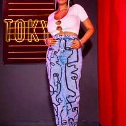 WOMENS JEANS PICASSO WIDE LEG JEAN-LIGHT WASH