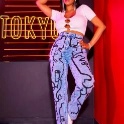 WOMENS JEANS PICASSO WIDE LEG JEAN-LIGHT WASH