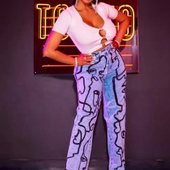 WOMENS JEANS PICASSO WIDE LEG JEAN-LIGHT WASH