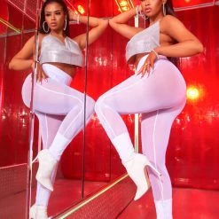 WOMENS PANTS TRISTA MESH PANT-WHITE Best Seller