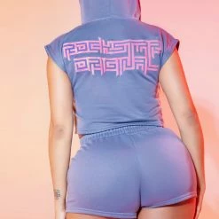 WOMENS SHORT SETS VIRGINIA SHORT SET-BLUE