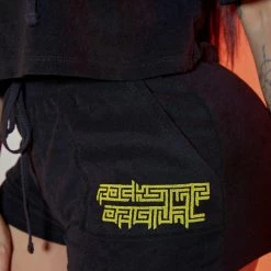 WOMENS SHORT SETS BETHANY TERRY SHORT SET-BLACK