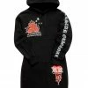 WOMENS DRESSES RUBI HOODIE DRESS-BLACK