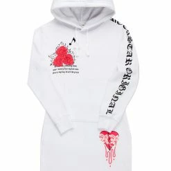 WOMENS DRESSES RUBI HOODIE DRESS-WHITE