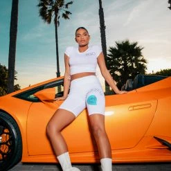 WOMENS ACTIVE SHORT SETS CARINA BIKE SHORT SET-WHITE