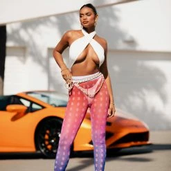 WOMENS PANTS DOLL FACE LEGGING-MULTI Best Seller