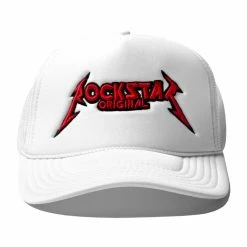 MENS ACCESSORIES ROCKBAND LOGO TRUCKER HAT- WHITE Best Sellers