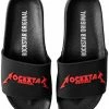 MENS ACCESSORIES ROCKBAND SLIDES- BLACK