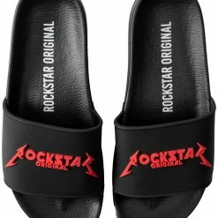 MENS ACCESSORIES ROCKBAND SLIDES- BLACK
