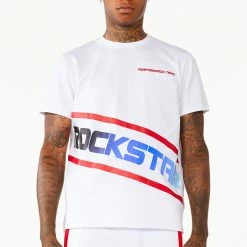 MENS TRACK SETS JABEZ T-SHIRT TRACK SET- WHITE