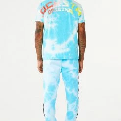 MENS TRACK SETS TURE T-SHIRT TRACK SET- BLUE