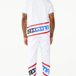 MENS TRACK SETS JABEZ T-SHIRT TRACK SET- WHITE