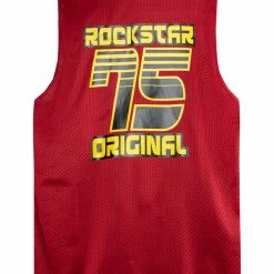 MENS TANKS RONALDO GRAPHIC PRINTED JERSEY- RED Tops