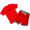 MENS SHORT SETS ROSE CRYSTAL SHORT SET- RED Track Sets