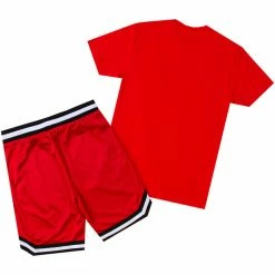 MENS SHORT SETS ROSE CRYSTAL SHORT SET- RED Track Sets
