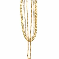 MENS ACCESSORIES SAINT CHAIN NECKLACE/3PC SET-GOLD