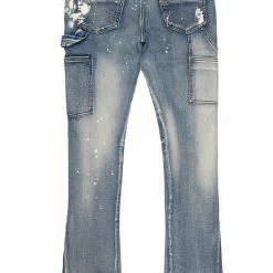 MENS JEANS SANTAL FLARE JEAN-BLUE Denim