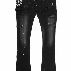 MENS JEANS Denim SANTAL FLARE JEAN-BLACK
