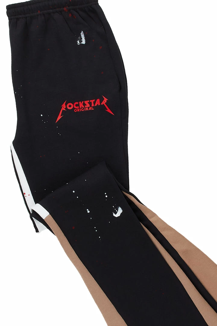 Hot Sale ❤️ MENS TRACK SETS SCOTTIE T-SHIRT/FLARE PANT SET-BLACK/RED ⭐ 7 MENS TRACK SETS SCOTTIE T-SHIRT/FLARE PANT SET-BLACK/RED