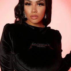 WOMENS DRESSES SELENA MATCHING PANT SET-BLACK Best Seller