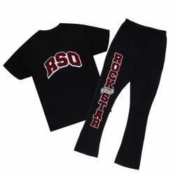 MENS TRACK SETS SEPTIMUS FLARE TRACK PANT SET-BLACK