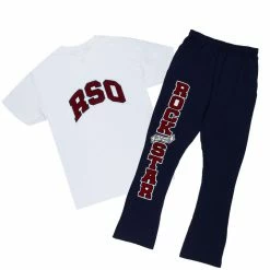 MENS TRACK SETS SEPTIMUS FLARE TRACK PANT SET-WHITE