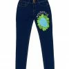 WOMENS JEANS Best Seller SKULL SKINNY JEAN-MED. WASH