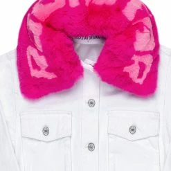 WOMENS JACKETS SKULL DENIM JACKET-WHITE