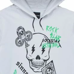 MENS HOODIES & SWEATSHIRTS SNOH PRINTED HOODIE-WHITE Tops
