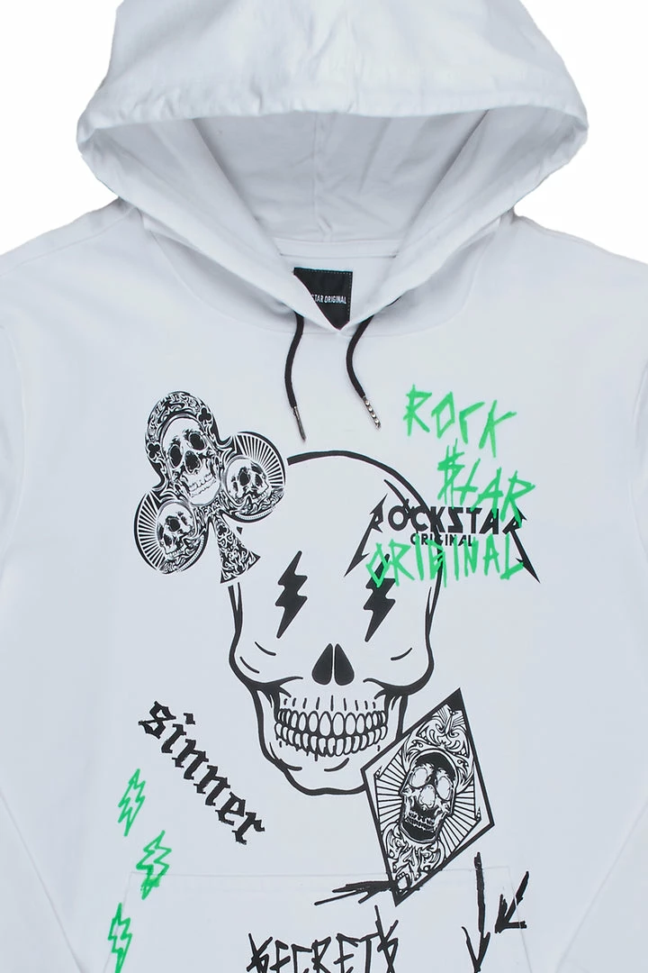 Coupon 😀 MENS HOODIES & SWEATSHIRTS SNOH PRINTED HOODIE-WHITE Tops 🔔 2 MENS HOODIES & SWEATSHIRTS SNOH PRINTED HOODIE-WHITE Tops