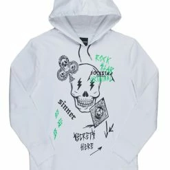 MENS HOODIES & SWEATSHIRTS SNOH PRINTED HOODIE-WHITE Tops