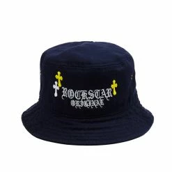 MENS ACCESSORIES STEEZ BUCKET HAT-NAVY