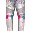 MENS JEANS SABLE PRINTED JEAN-BLUE