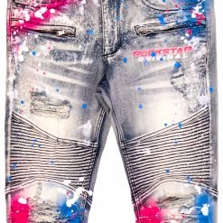 MENS JEANS SABLE PRINTED JEAN-BLUE