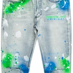 MENS JEANS Denim SABLE PRINTED JEAN-WHITE