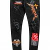 MENS JEANS SKINNER PATCHWORK JEAN-BLACK