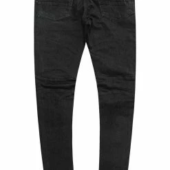 MENS JEANS SKINNER PATCHWORK JEAN-BLACK