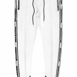 MENS PANTS SLANT TRACK PANT- WHITE